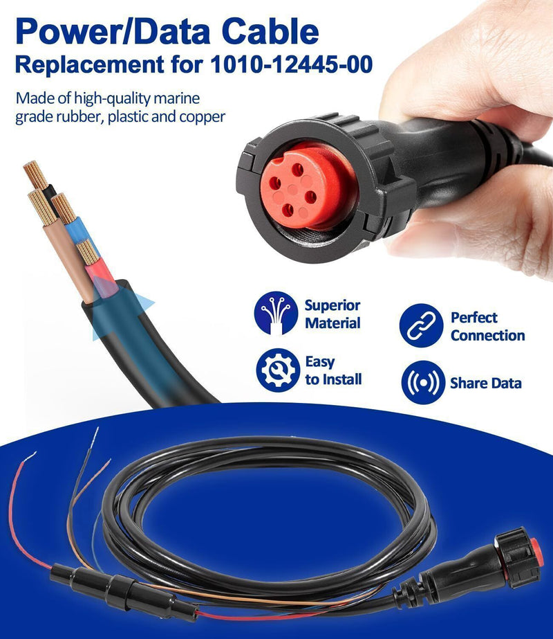 DURAFORCE 010-12445-00 Power Data Cable for Garmin echoMAP Chirp/Plus/UHD GPSMAP Panoptix