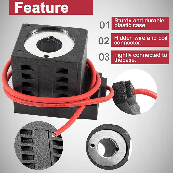 DURAFORCE For Deltrol 10226-14 Solenoid Coil, Hydraulic Power Unit Lift Dump, 12V DC, 16W