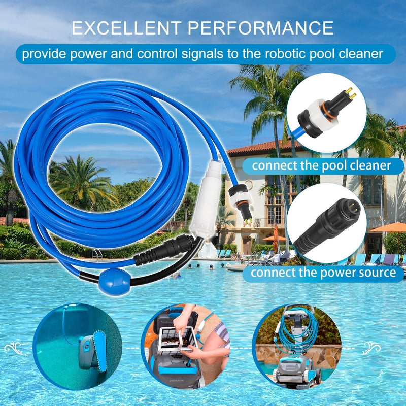 DURAFORCE 99958907-DIY 18M/60FT Blue 2-Wire Cable with Swivel for Dolphin Active 20, S200