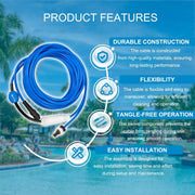 DURAFORCE 99958907-DIY 18M/60FT Blue 2-Wire Cable with Swivel for Dolphin Active 20, S200