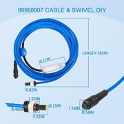 DURAFORCE 99958907-DIY 18M/60FT Blue 2-Wire Cable with Swivel for Dolphin Active 20, S200