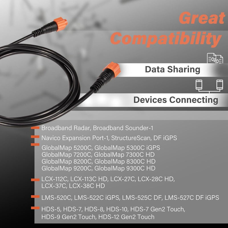 DURAFORCE 3005.6855 Replacement for Lowrance 6Ft/1.82M Ethernet Crossover Cable
