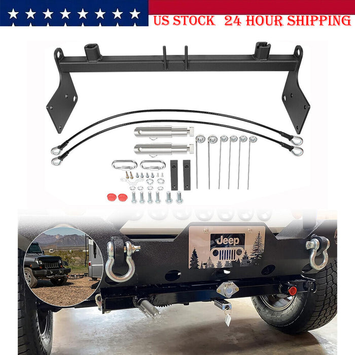 DURAFORCE For Blue OX BX1126 Tow Bar Base Plate Bumper for 2007-2018 Jeep Wrangler JK JKU