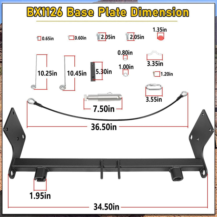 DURAFORCE For Blue OX BX1126 Tow Bar Base Plate Bumper for 2007-2018 Jeep Wrangler JK JKU