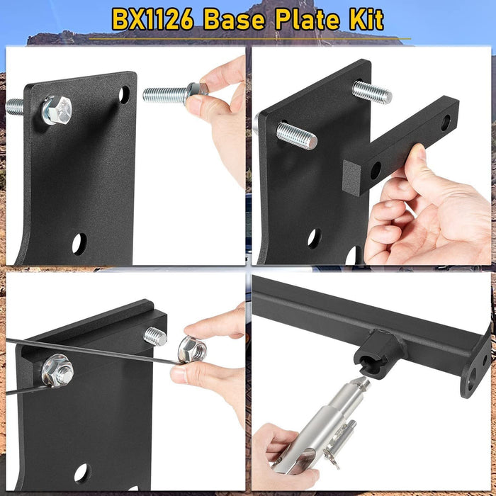 DURAFORCE For Blue OX BX1126 Tow Bar Base Plate Bumper for 2007-2018 Jeep Wrangler JK JKU