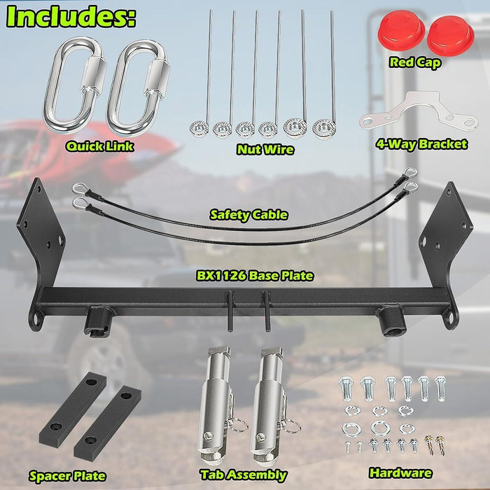 DURAFORCE For Blue OX BX1126 Tow Bar Base Plate Bumper for 2007-2018 Jeep Wrangler JK JKU