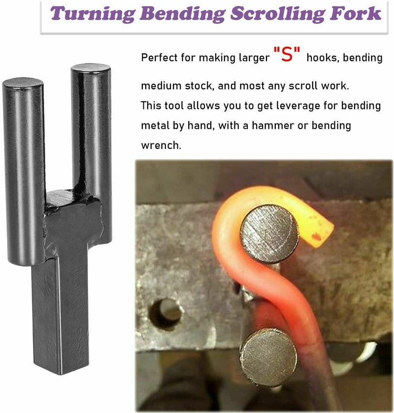DURAFORCE 1 Inch Blacksmith Anvil Forge Hardy Hot Cut Creasing Stake Fuller Bending Set