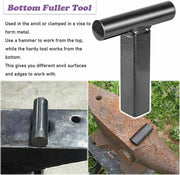 DURAFORCE 1 Inch Blacksmith Anvil Forge Hardy Hot Cut Creasing Stake Fuller Bending Set