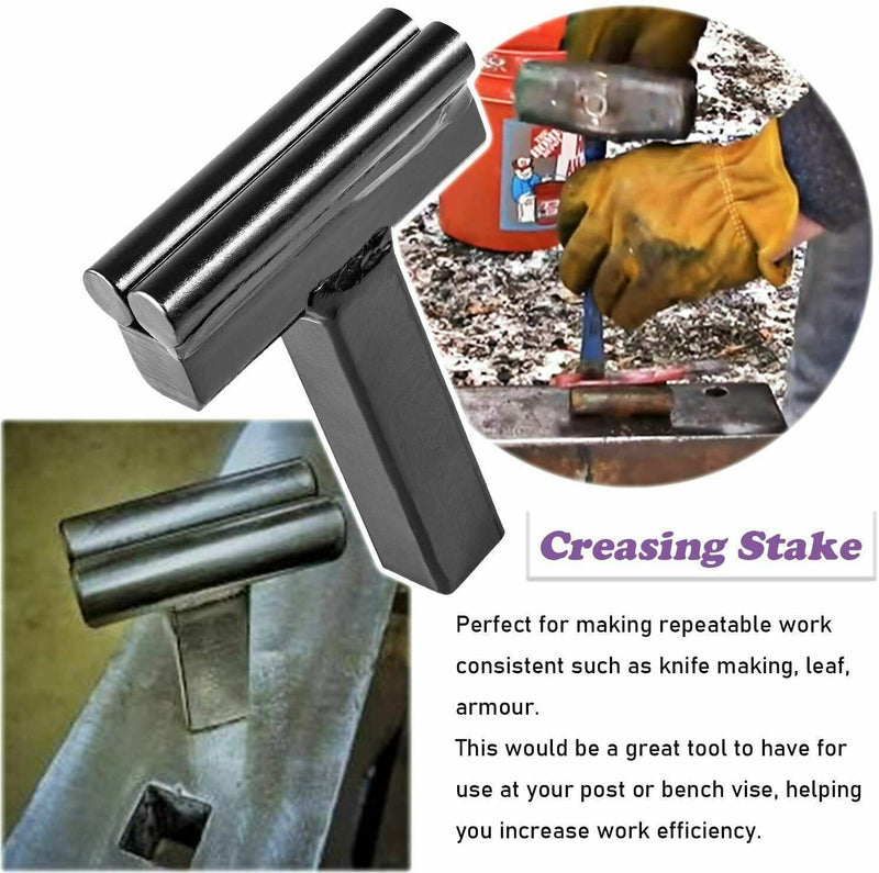 DURAFORCE 1 Inch Blacksmith Anvil Forge Hardy Hot Cut Creasing Stake Fuller Bending Set