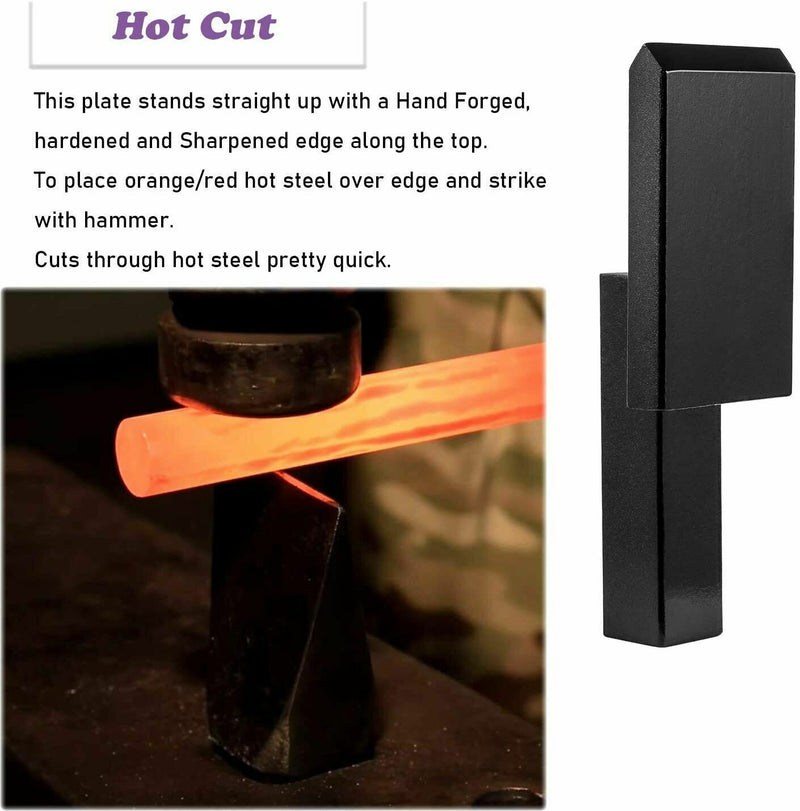 DURAFORCE 1 Inch Blacksmith Anvil Forge Hardy Hot Cut Creasing Stake Fuller Bending Set