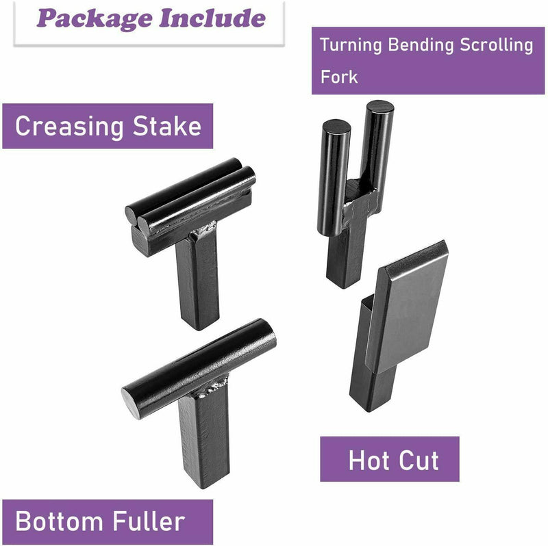 DURAFORCE 1 Inch Blacksmith Anvil Forge Hardy Hot Cut Creasing Stake Fuller Bending Set