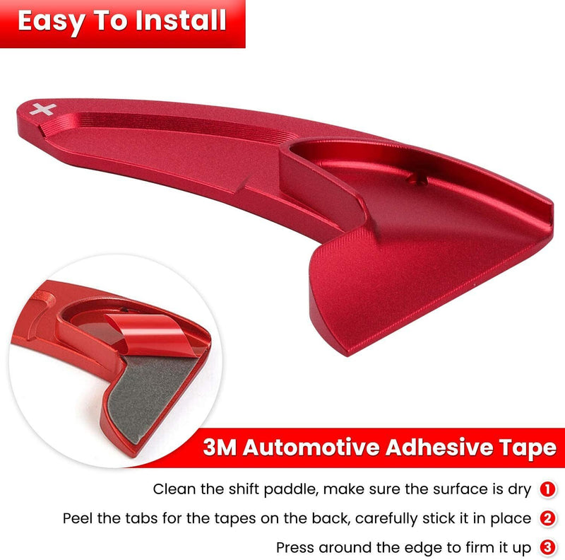DURAFORCE Red Steering Wheel Shifter Paddle Trim Cover for 15-20 Dodge Challenger Charger