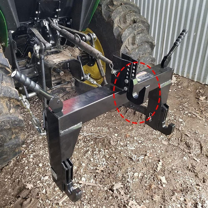 DURAFORCE Upgrated Top Hook for Harbor Freight Quick Hitch Cat 1 Black Powder Coated Steel