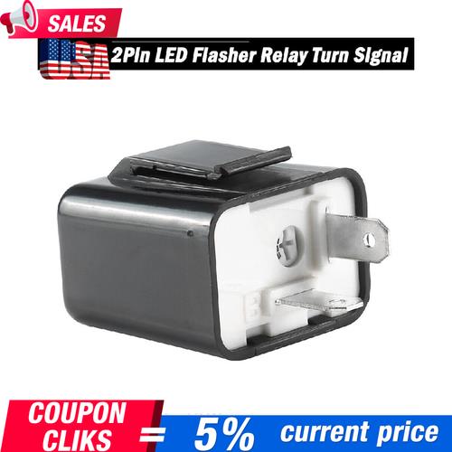 DURAFORCE 2-Pin LED Flasher Relay Adjustable For Motorcycle Turn Signal Fix Blinker Lights