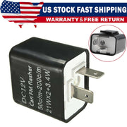 DURAFORCE 2-Pin LED Flasher Relay Adjustable For Motorcycle Turn Signal Fix Blinker Lights
