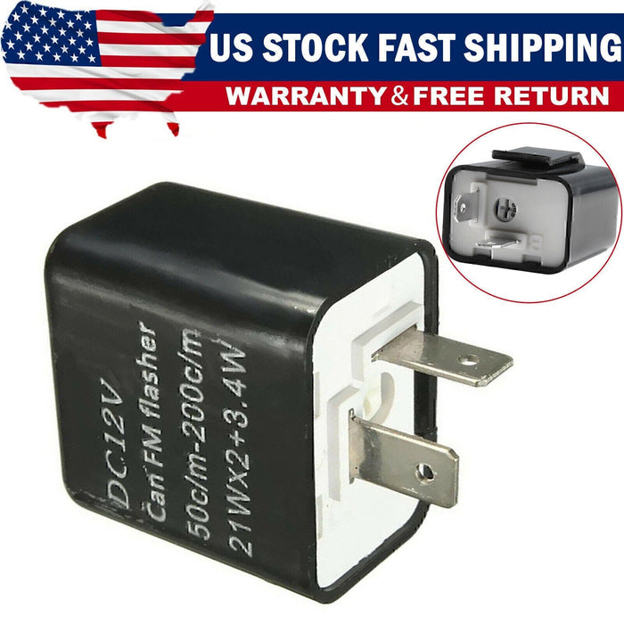 DURAFORCE 2-Pin LED Flasher Relay Adjustable For Motorcycle Turn Signal Fix Blinker Lights