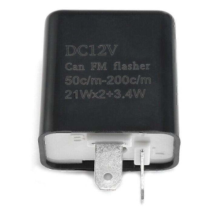 DURAFORCE 2-Pin LED Flasher Relay Adjustable For Motorcycle Turn Signal Fix Blinker Lights