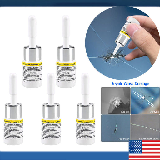 DURAFORCE 5Pack Auto Glass Nano Repair Fluid Car Windshield Resin Crack Tool Kit Crack US