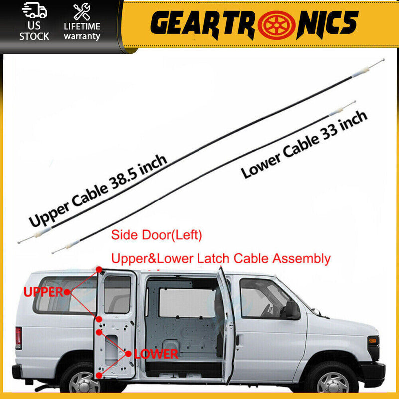 DURAFORCE Side Cargo Door Left Upper &Lower Door Latch Release Cable for Ford E150 250 350