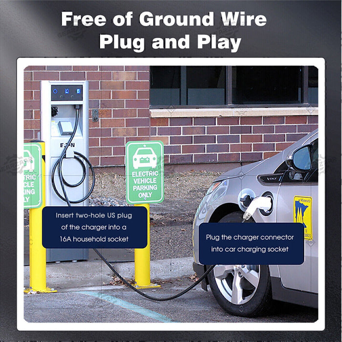 DURAFORCE 16A Portable EV Charger ElectricCar Charging Cable NEMA 6-20 EVSE 110V-220V NEW