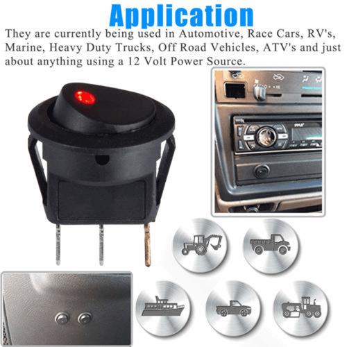 DURAFORCE 20pc ROCKER SWITCH Toggle 12V Led Light Car Auto Boat Round ON/ OFF SPST 20 AMP