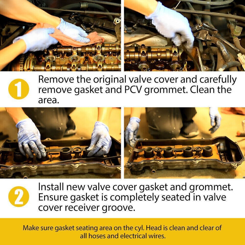DURAFORCE Valve Cover Gasket Set w/Grommets Fit 00-08 Toyota Corolla 1.8 L4 DOHC #VS50542R