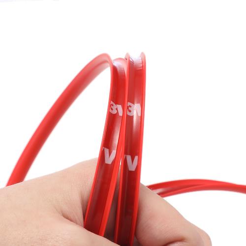 DURAFORCE Car Wheel Hub Rim Trim Tire Ring Guard Rubber Strip Protector Sticker /26FT Red