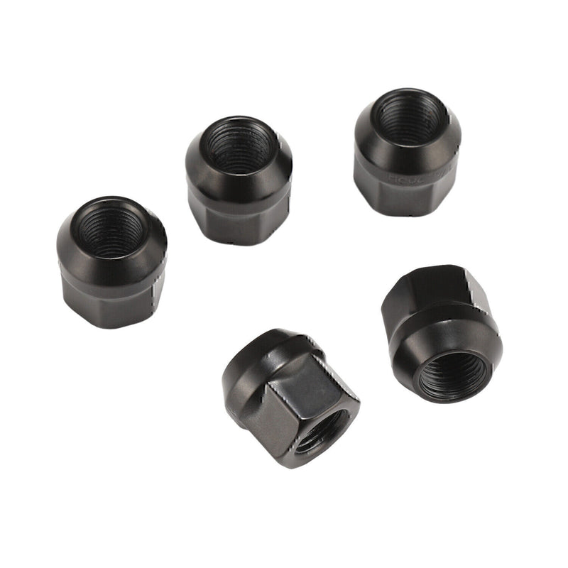 DURAFORCE 20PCS OPEN END LUG NUTS BULGE ACORN 1/2"X20 WHEEL NUT BLACK FINISH Fit for Ford