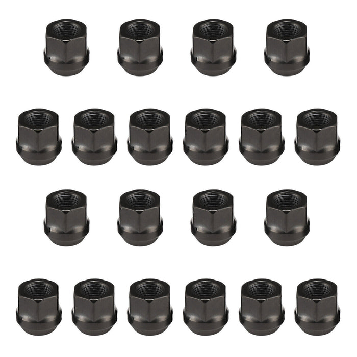 DURAFORCE 20PCS OPEN END LUG NUTS BULGE ACORN 1/2"X20 WHEEL NUT BLACK FINISH Fit for Ford