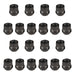 DURAFORCE 20PCS OPEN END LUG NUTS BULGE ACORN 1/2"X20 WHEEL NUT BLACK FINISH Fit for Ford