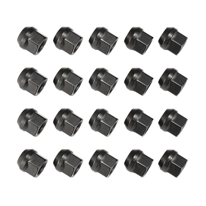 DURAFORCE 20PCS OPEN END LUG NUTS BULGE ACORN 1/2"X20 WHEEL NUT BLACK FINISH Fit for Ford
