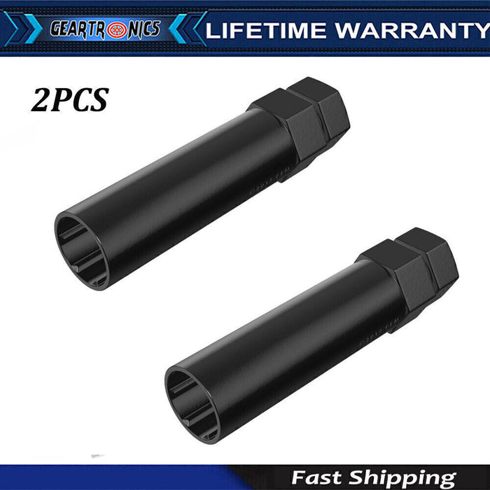 DURAFORCE 2pcs Black Socket Key Tool for 7 spline Lug Nuts | 19mm, 3/4", 21mm, 13/16" Hex
