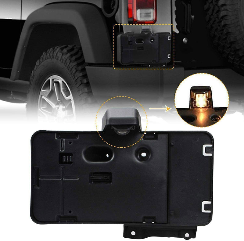 DURAFORCE Rear License Plate Mounting Holder Bracket w/Light For 07-2017 Jeep Wrangler JK