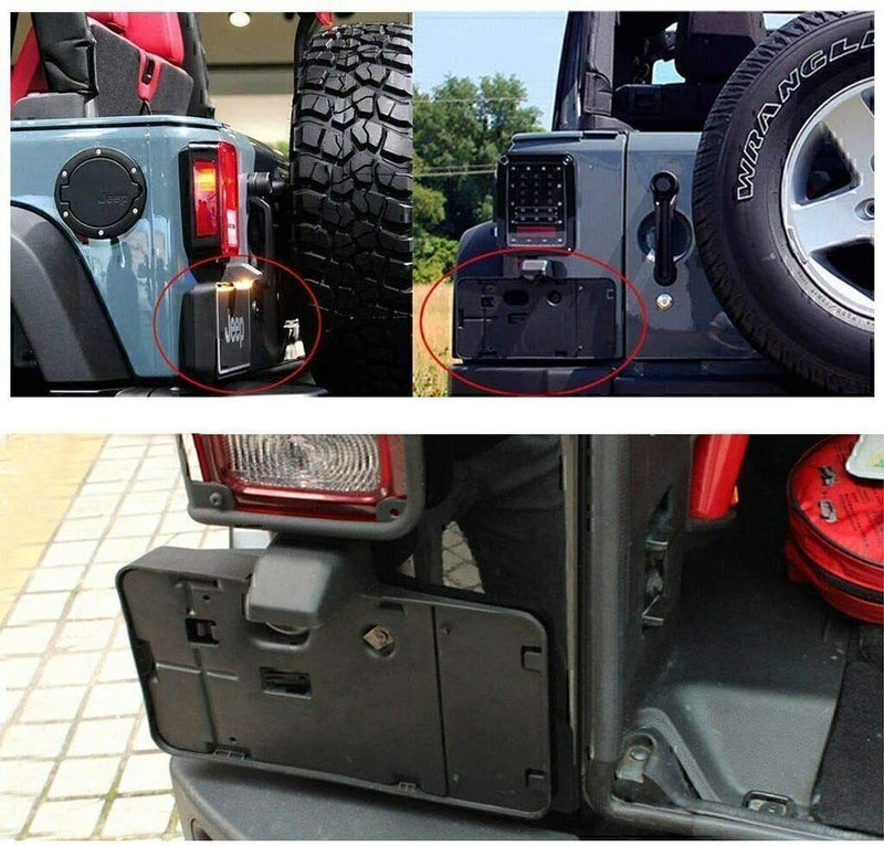 DURAFORCE Rear License Plate Mounting Holder Bracket w/Light For 07-2017 Jeep Wrangler JK