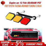 DURAFORCE Tri-Color Grille Badge Emblem Car Accessories For Toyota Tacoma 4Runner Tundra
