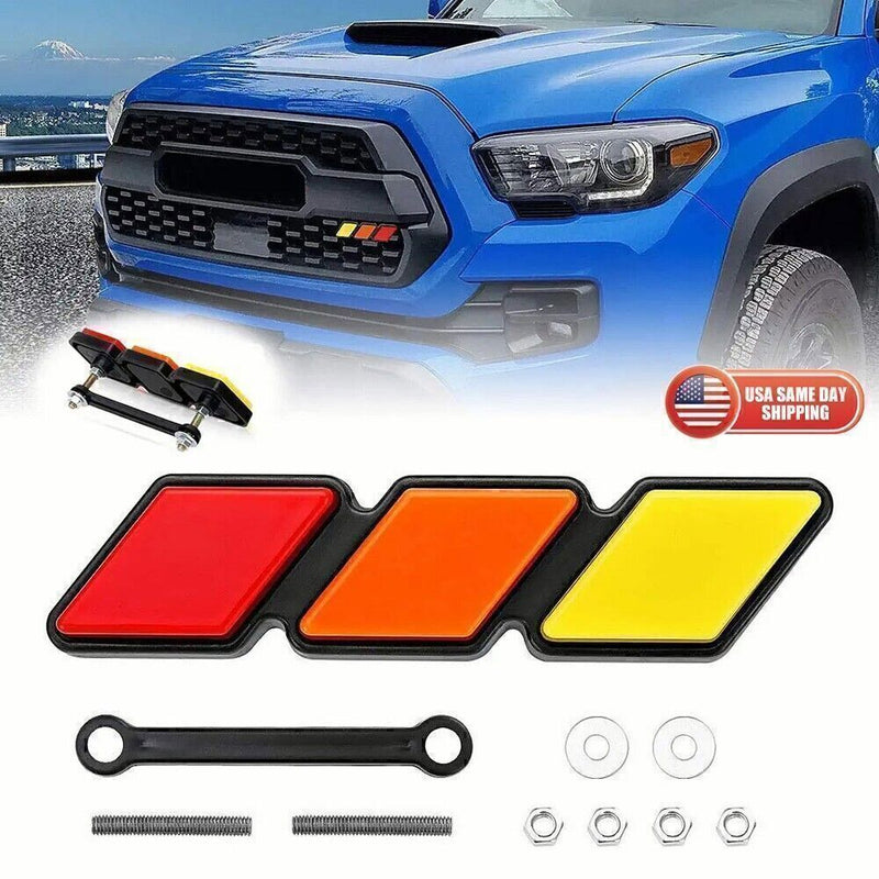 DURAFORCE Tri-Color Grille Badge Emblem Car Accessories For Toyota Tacoma 4Runner Tundra