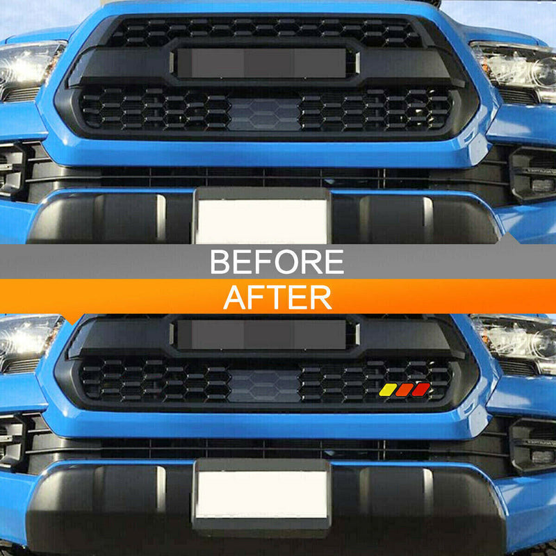 DURAFORCE Tri-Color Grille Badge Emblem Car Accessories For Toyota Tacoma 4Runner Tundra