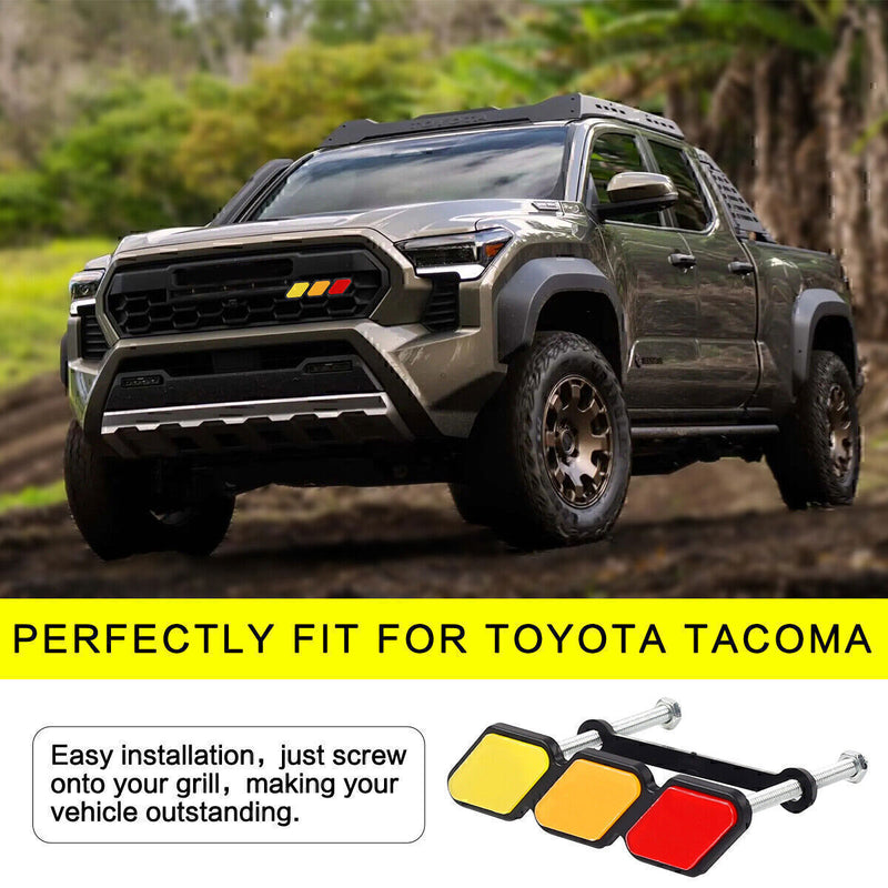 DURAFORCE Tri-Color Grille Badge Emblem Car Accessories For Toyota Tacoma 4Runner Tundra
