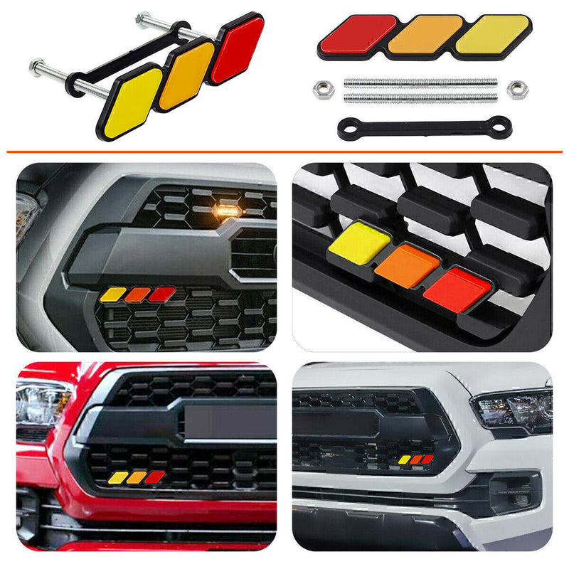 DURAFORCE Tri-Color Grille Badge Emblem Car Accessories For Toyota Tacoma 4Runner Tundra