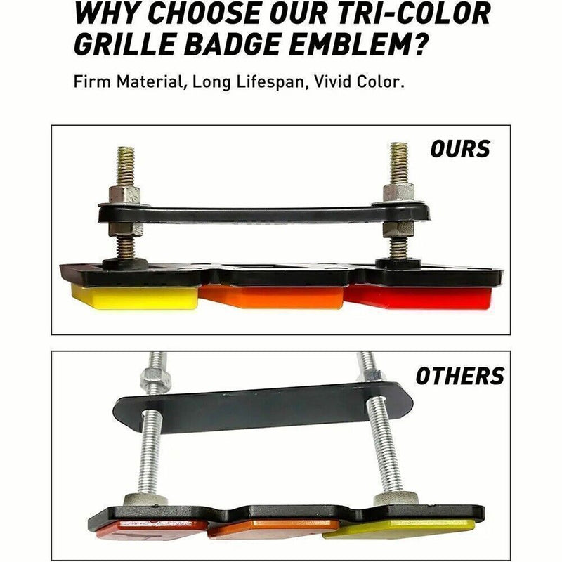 DURAFORCE Tri-Color Grille Badge Emblem Car Accessories For Toyota Tacoma 4Runner Tundra