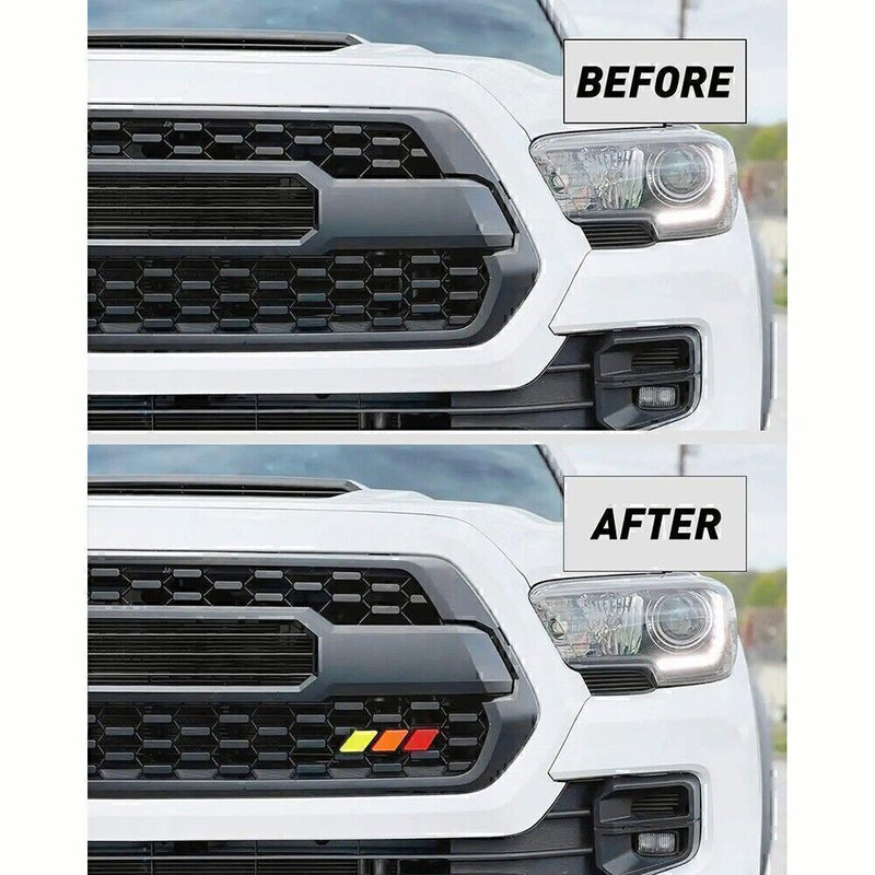 DURAFORCE Tri-Color Grille Badge Emblem Car Accessories For Toyota Tacoma 4Runner Tundra