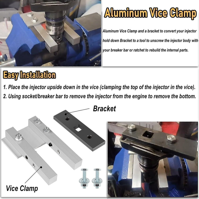 DURAFORCE For 7.3L PowerStroke Injector Rebuild Kit w/vice clamp & tools & springs, 94-03