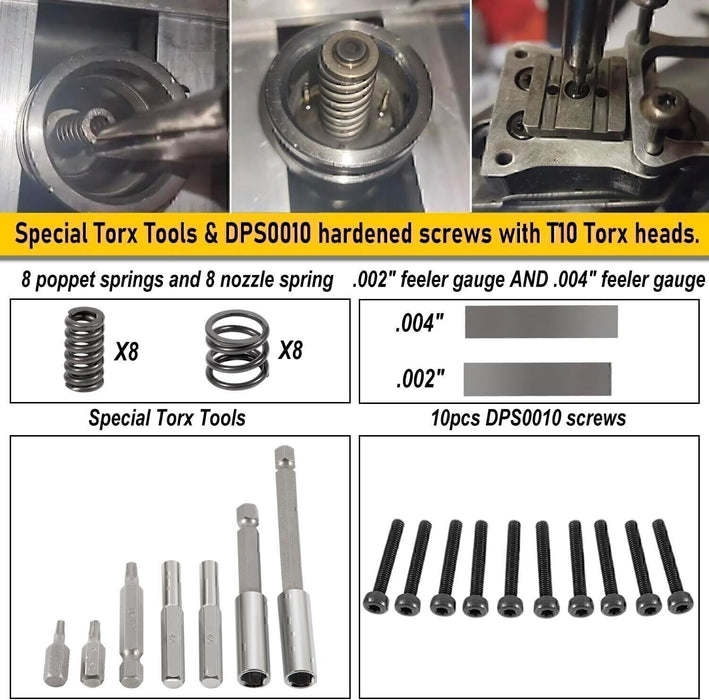 DURAFORCE For 7.3L PowerStroke Injector Rebuild Kit w/vice clamp & tools & springs, 94-03