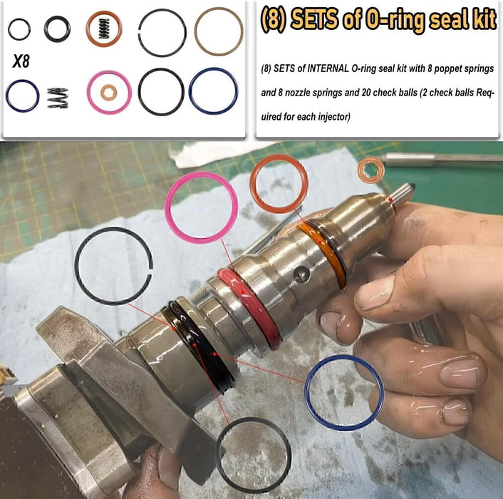 DURAFORCE For 7.3L PowerStroke Injector Rebuild Kit w/vice clamp & tools & springs, 94-03