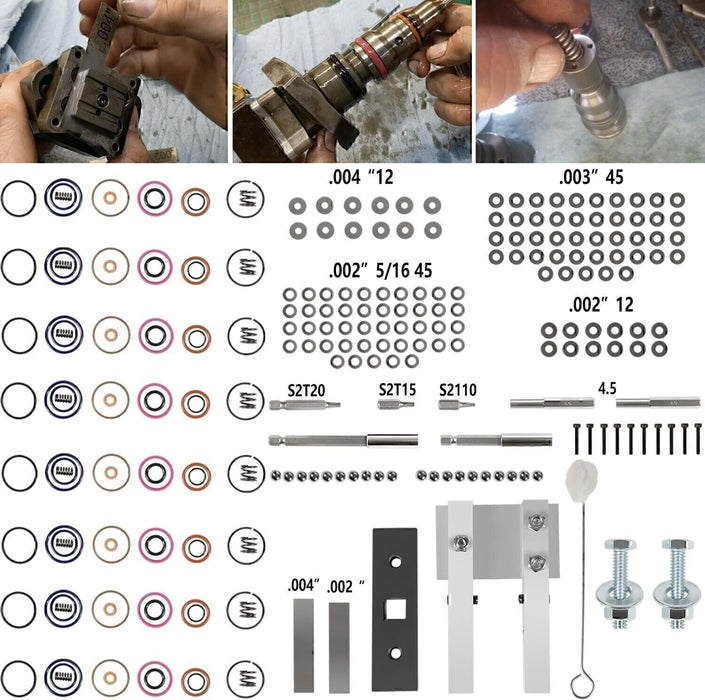 DURAFORCE For 7.3L PowerStroke Injector Rebuild Kit w/vice clamp & tools & springs, 94-03