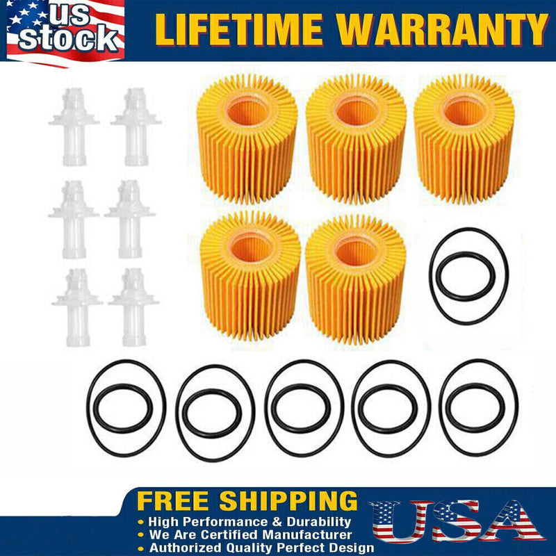 DURAFORCE 5PCS Oil Filter Kit For Toyota Avalon Camry Highlander Petrol 04152-YZZA1 US!
