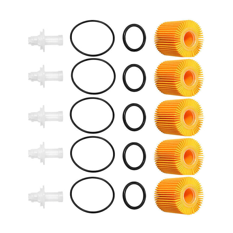 DURAFORCE 5PCS Oil Filter Kit For Toyota Avalon Camry Highlander Petrol 04152-YZZA1 US!