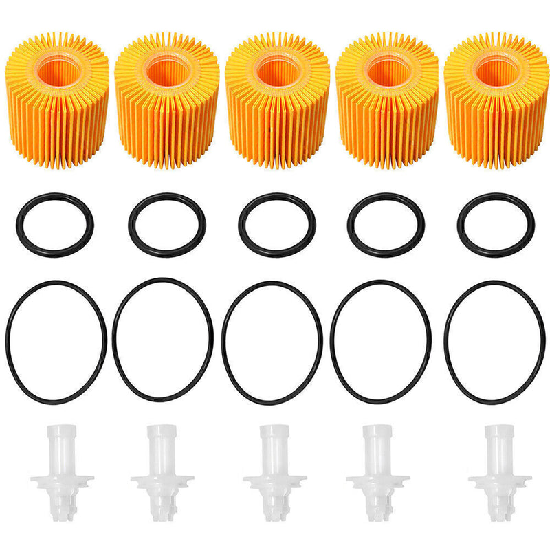 DURAFORCE 5PCS Oil Filter Kit For Toyota Avalon Camry Highlander Petrol 04152-YZZA1 US!