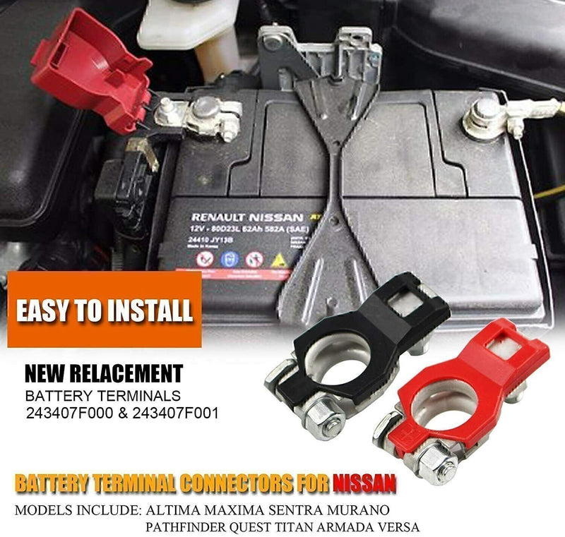 DURAFORCE Battery Terminal Set Positive / Negative Fit INFINIT/NISSAN 243407F000 ※
