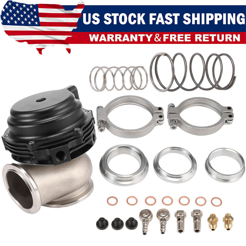 DURAFORCE 44mm External Wastegate For Tial MVR V-Band Flange Turbo 14PSI Spring Black